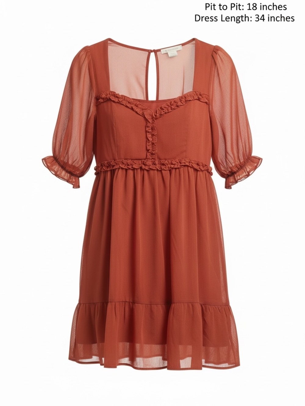 Altar'd State Rust Ruffle Babydoll Midi Dress - It’s Fall Y’all …Love this color